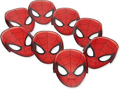 $5.99 • Buy Marvel Spider-man Hats/ Masks, 8 Count, Birthday Mask Party Supplies 