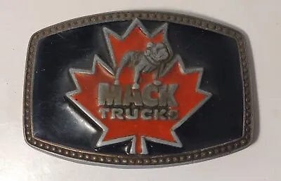Vintage Mack Trucks Belt Buckle W/Maple Leaf Black & Red 1970's • $29.88