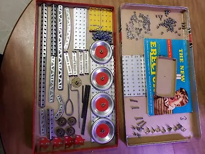 Vintage Gilbert Erector Set # 3 1/2 Engineer Set Steel Parts Book 1955 • $19.88