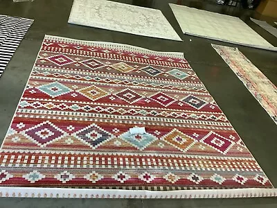 RED / FUCHSIA 8' X 10' Flaw In Rug Reduced Price 1172664131 MTG272Q-8 • $115