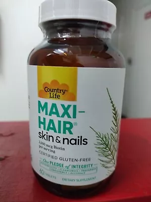 Country Life Maxi-Hair Skin & Nails 60 Tablets | Exp 06/2025 Sealed W/ Fast Ship • $12