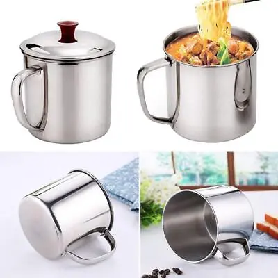 480ml Stainless Steel Mug Travel Hiking Rustproof Coffee Tea Cup Metal Handle • $10.99