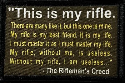 The Rifleman's Creed Morale Patch Tactical ARMY Hook Military USA • $8.49