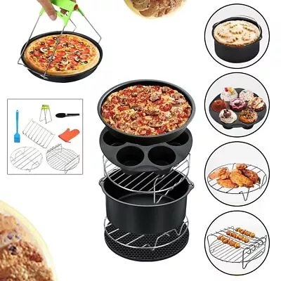 8 Inch Air Fryer Accessories Set Chips Baking Basket Rack For Phillips  CZ • $62.14