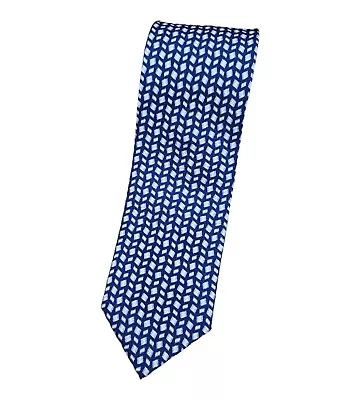 PAL ZILERI Men's 100% Silk Necktie LUXURY Tie Blue Geometric W:3.4  EUC  • $55