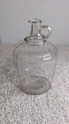 Vintage Decanter Cruet Fluted Pressed Glass No Stopper Charming & Functional • $9