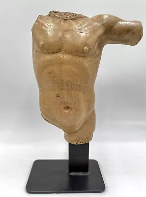 Nude Male Torso Abdomen Figure Contemporary Sculpture Statue W/ Metal Base • $169.99