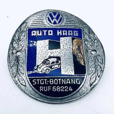 Vw Dealer Badge Auto Haag Stuttgart Botnang Vintage Split Bug Very Used Bulli T1 • $169