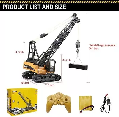  Remote Control Crane 2.4G Tower Crane RC Truck Hoist Dragline Construction Toy • $115.99