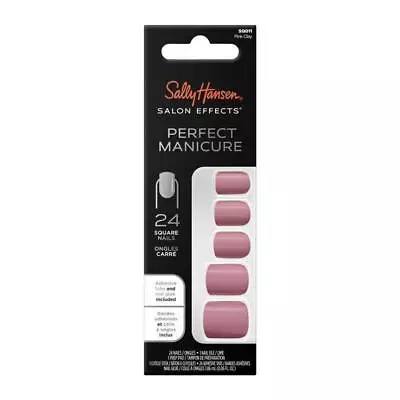 Sally Hansen Salon Effects Perfect Manicure 24 Square Press On Nails Pinky Clay • $10.69