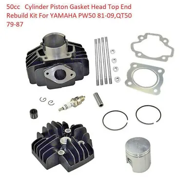 50cc Stock Cylinder Head Piston Assembly Kit For Yamaha PW50 81-09 QT50 79-87 • $46.99