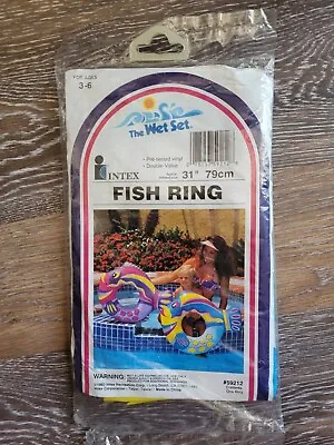 Intex The Wet Set 31  Inflatable Ring Fish Ring 1992 Vintage Swim Float 59212 • $19.99