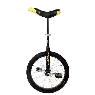 QU-AX Unicycle Luxury 20  Black Yellow Alloy Rim Tires Aluminum • £121.46