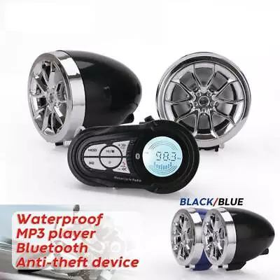 Motorcycle Audio Bluetooth Handsfree Radio Sound Player With 2 Amplifier Speaker • $34.83