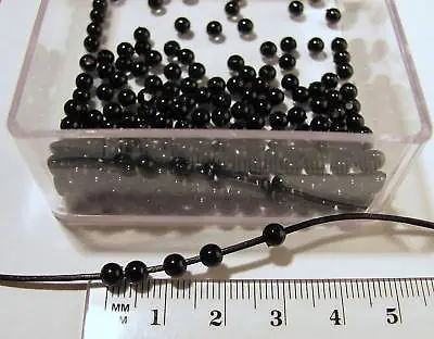 £1.25 • Buy 400 Black Plastic Smooth Round Acrylic Beads 4mm Small Opaque Spacers Plastic