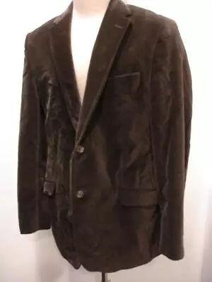 Mens 42R Banana Republic Dark Brown Velvet Smoking Jacket Blazer Sport Suit Coat • $49.99