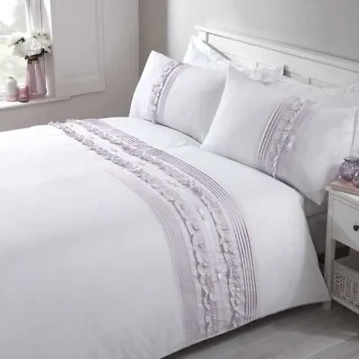 Heather Tilly Ruffle Folded Pleats Elegant Soft Polycotton Duvet Cover Set • £19.99