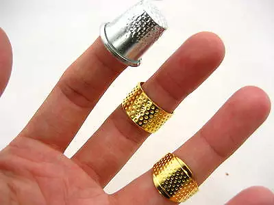 Thimble Sewing Quilting Metal Thimble Ring Simple DIY Craft Finger Protector • £2.99