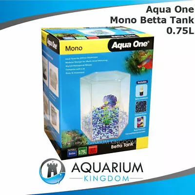 Aqua One Mono Betta Tank - Fighting Fish Hexagonal Aquarium Start Up Kit Unit • $24.90