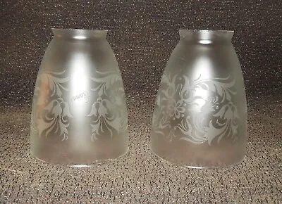 Pair Of  Vianne Deep Etched Electric Fixture Shades # 2439 • $30