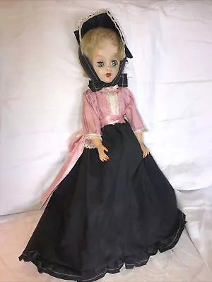 Ideal 1956 Fashion Doll Toy Vintage Green Eyes 17  Tall Old-time Dress & Shoes • $13.70