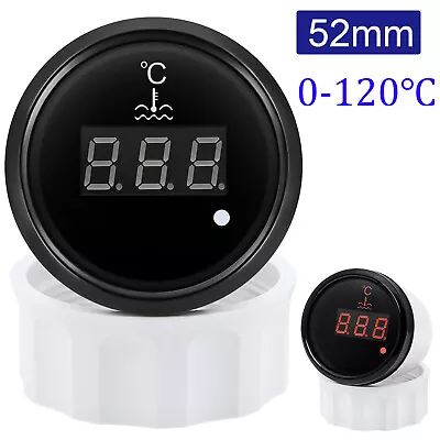 2'' 52mm Digital Water Temp Gauge 0-120℃ With Alarm For Car Boat Auto Motorcycle • $18.80