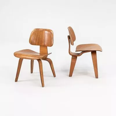 1946 Pair Of Rare Evans Eames Herman Miller DCW Dining Chairs In Calico Ash • £4054.66