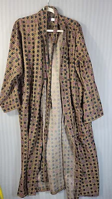 Vintage Oscar De La Renta Loungewear Mens Robe Size 2X/3X Multicolor Geometrical • $29.99