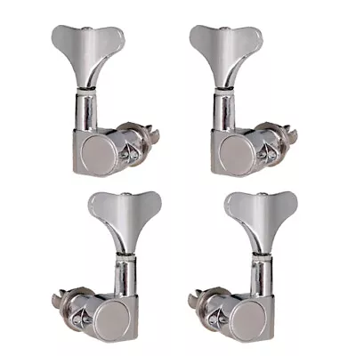 For Ibanez Bass Guitar Tuners Tuning Pegs Closed Keys Machine Heads 2L2R Silver • $15.99