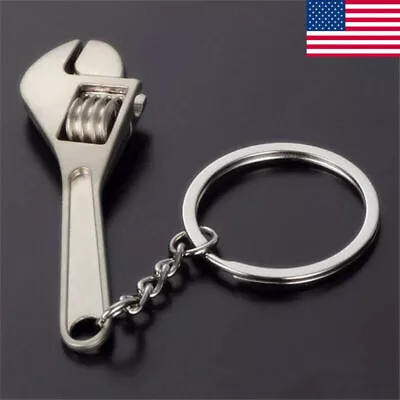 Mini Adjustable Crescent Wrench Novelty Tool Spanner Key Chain Ring Keyring USA • $1.83