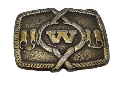 Vintage Worn Brass  W  Belt Buckle • $8.99