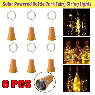 £5.79 • Buy Solar Powered Fairy String Lights Wine Bottle Cork Shaped Xmas Wedding Party UK