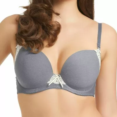 Freya Deco Bra Delight Size 34C Dove Grey Moulded Padded Racer Plunge 1561 - New • £10.95