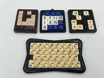 Lot Of 4 Vintage Slide Slider Tile Word Letter Number Puzzle • $19.99