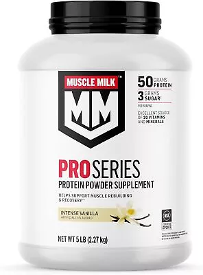 Muscle Milk Pro Series Protein Powder Supplement Intense Vanilla 5 Pound 28 • $81.44