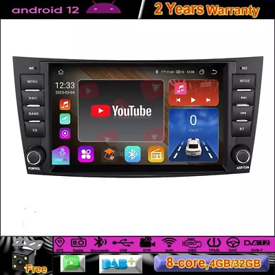 8 Android 12 Carplay Car Radio Stereo GPS Sat Navi BT For Mercedes E-Class W211 • $369