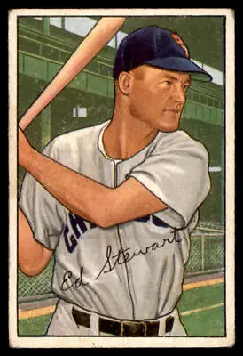 1952  Bowman #185 Bud Stewart (minor Creases & Indent) • $6