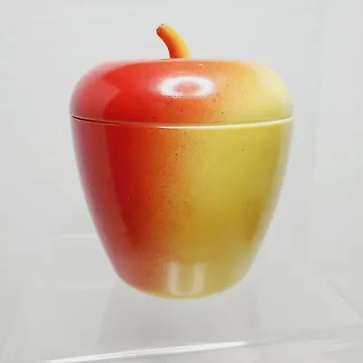 Vintage Hazel Atlas Apple Glass Sugar Jelly Jar Container With Lid Red Yellow • $11.95