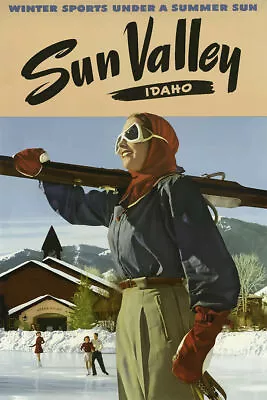 359478 Sun Valley Idaho Winter Ski US 1940 Vintage Art Wall Print Poster • $29.95