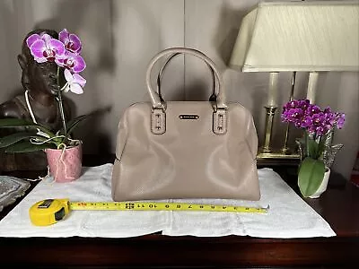 Michael Kors Handbag Beige Brown Leather Purse Tote GORGEOUS VG+Shape • $79.99