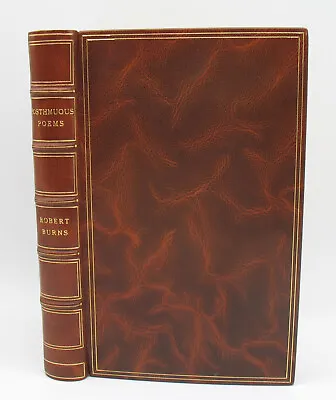 Zaehnsdorf Full Leather Binding Robert Burns 1869 Poems Scottish Dialect Signed • $174.99