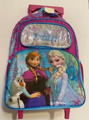 Disney Frozen Princess Elsa & Anna Cargo 16” Large Rolling Backpack Official • $59.95
