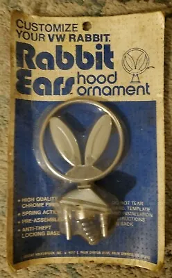 RARE Volkswagen Rabbit Ears Hood Ornament W/ Dealership Paperwork Literature NOS • $899