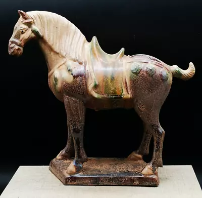 8.3  Collect Chinese Ceramics Tang Sancai Pottery Zodiac Animal War-horse Statue • £43.80