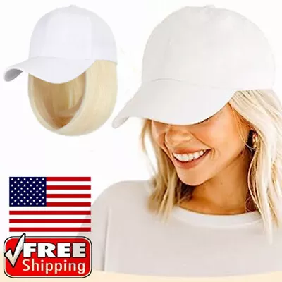 Baseball Cap With Blonde Hair Hat Wig Hat Attached Short Straight Blonde Wig • $10.33