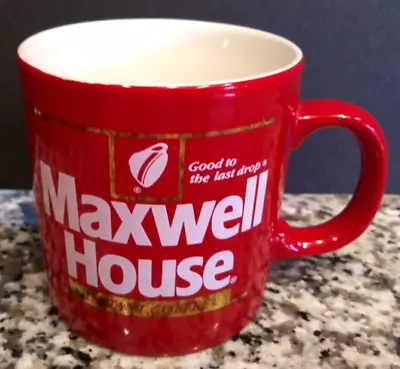 Maxwell House Red White Coffee Mug Vintage 1980s Instant Coffee Advertising Cup • $7.99