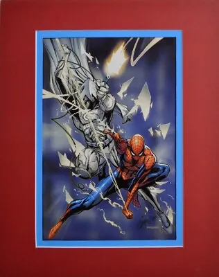 MOON KNIGHT & SPIDER-MAN Art PRINT PROFESSIONALLY MATTED J Scott Campbell • $34.99