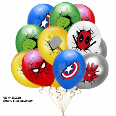 $3.59 • Buy 12PCS Avengers Justice League Super Hero Hulk Spider Man Party Latex Balloons