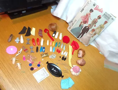 Vintage Barbie Ken Midge Skipper Francie Shoe Hat Heads Earrings Accessories Lot • $79.99