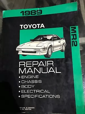 1989 OEM Toyota MR2 Factory Shop Service Repair Manual • $130